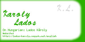 karoly lados business card